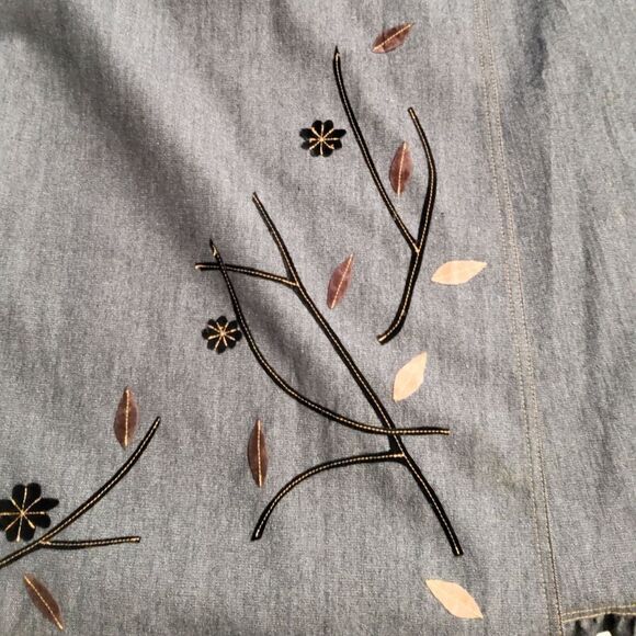 KENZO Jeans Wrap Embroidered Maxi Skirt Size 36/4 - Picture 7 of 12